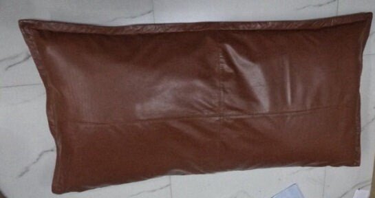 Brick Tan Lambskin Leather Rectangle Pillow Cover - Noora International