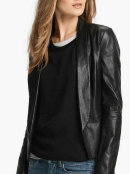 NOORA Women's Lambskin Leather Black Motorcycle Jacket With Style trend fashion Jacket , Party Wear Jacket YK16 — standardized studio hero