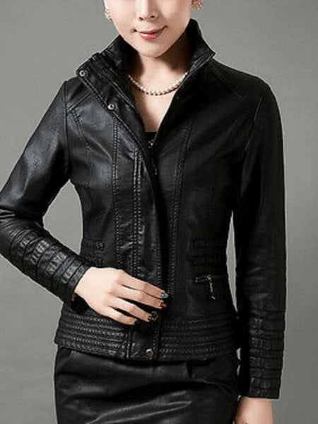 Women's & Girls Real Lambskin Leather Black Biker Jacket Slim fit Beautiful Look