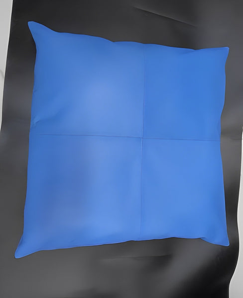 Blue Square Leather Cushion Cover Decorative Sofa Throw Pillow – view 2