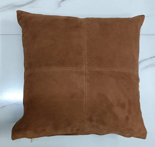 Brown Suede Leather Cushion Cover Decorative Square Throw Pillow