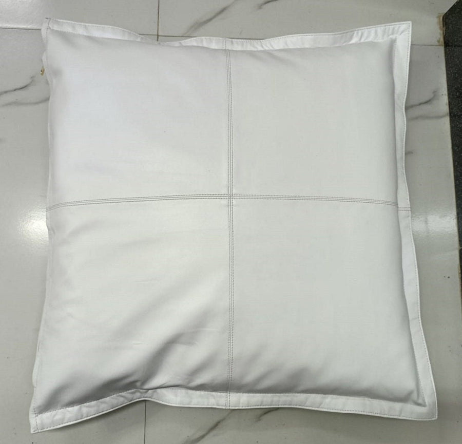 White Leather Pillow Cover Square Soft Cushion Case Home Decor