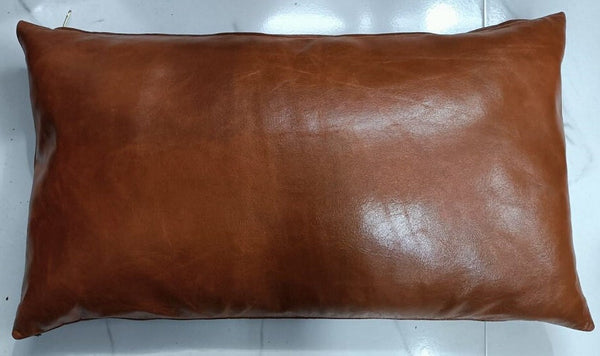 Housewarming Rectangle Pillow Cover Crunch Leather Cushion Cover Throw Pillow