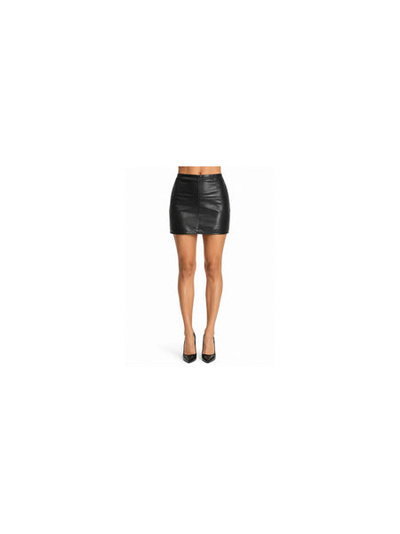 NOORA Hot Skirt Women Sexy Leather Pencil Bodycon High Waist Mini Dress WA491 — belly-to-toes white-studio product hero