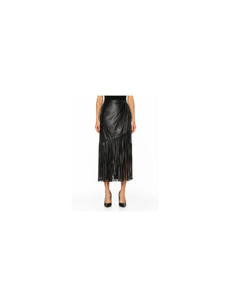 Noora-Women-Lambskin-Leather-New- Fringed-Style-Leather-Skirt  SK-17 — belly-to-toes white-studio product hero