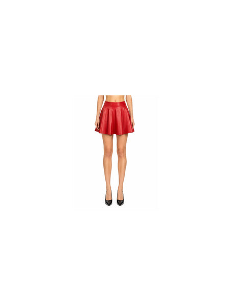 NOORA Handmade Women LambSkin Red Hot! pencil skirt ,Leather Outfit, Women's FULL Leather skirt, 100% Genuine Leather soft mini skirt SP102 — belly-to-toes white-studio product hero