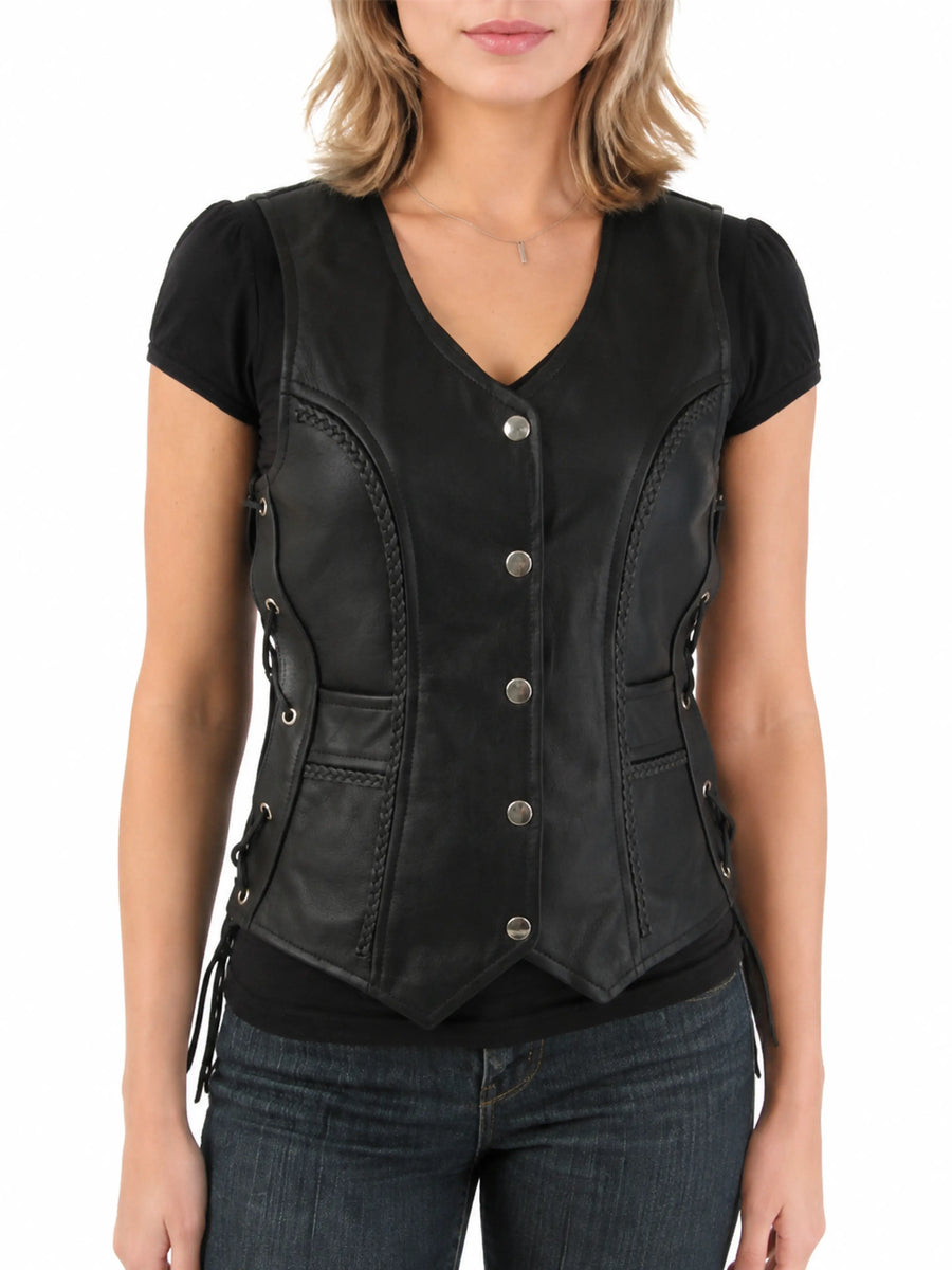Black Leather Vest coat, Women Sleeveless Coat, leather jacket, leather waistcoat, blazer