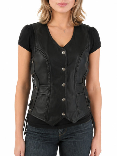 Black Leather Vest coat, Women Sleeveless Coat, leather jacket, leather waistcoat, blazer