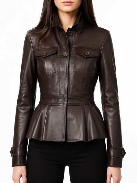 NOORA Brand Women's Genuine Leather Lambskin Motorcycle Jacket Biker BS-98 - standardized hero