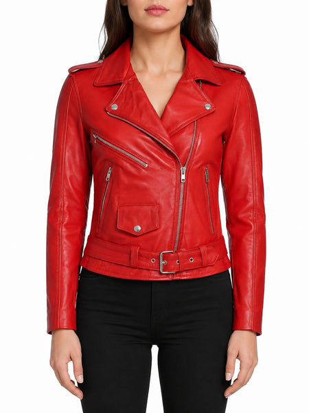 NOORA Ladies Biker Jacket Leather BRANDO STYLE | FASHION Jacket BS-127
