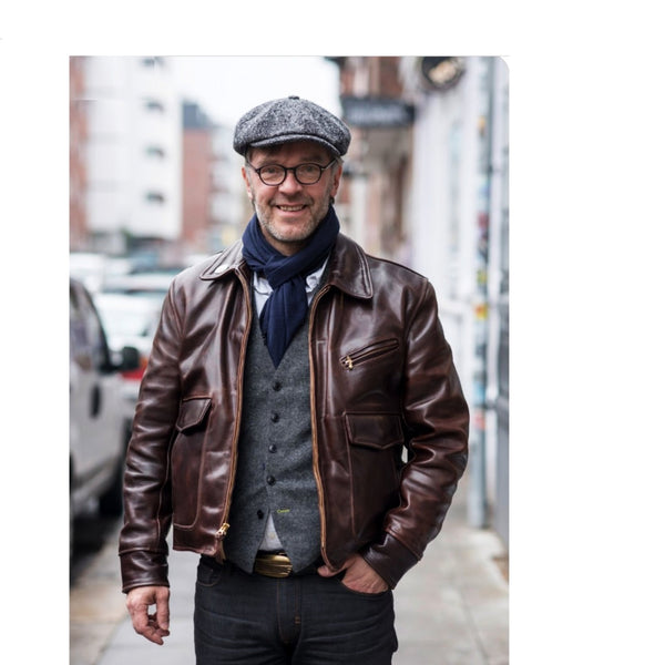 Noora Mens colour Brown A2 Real Boda Lamb Skin Slim fit Leather Jacket S832 - Noora International