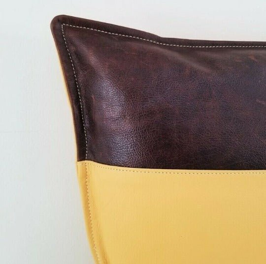 Noora MULTICOLOR Lambskin Leather Cushion Cover| Throw Cover For Home & Living Decor | Housewarming Color Block Cover - Noora International