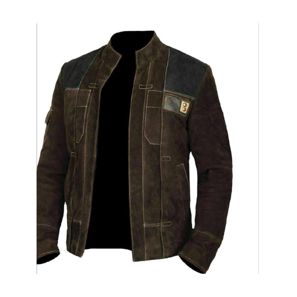 Noora New Men's Han Solo Story Distressed Brown Biker Suede Leather Jacket NI-45 - Noora International