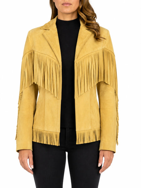 NOORA Women Western Wear Suede Leather Cow-Lady Fringe Style Leather BS-105 — standardized hero