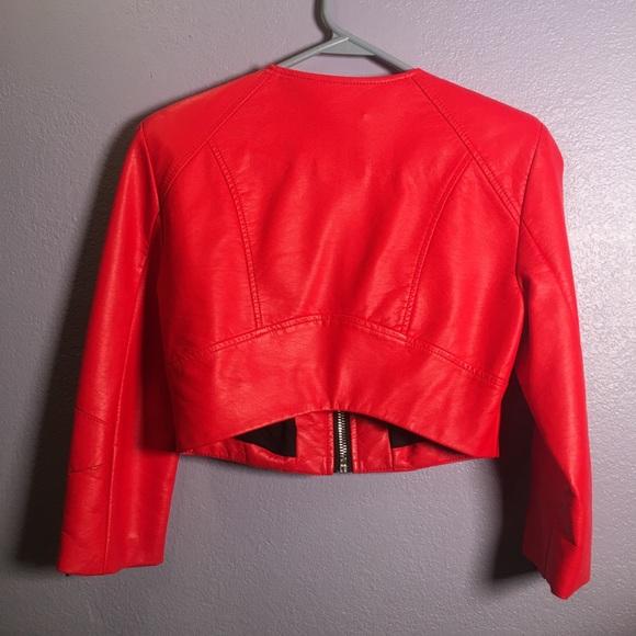 Noora Women's Lambskin Stylish Orange Biker Cropped Leather Jacket, Collarless Club & Party Crop Jacket, Gift for Her - Noora International