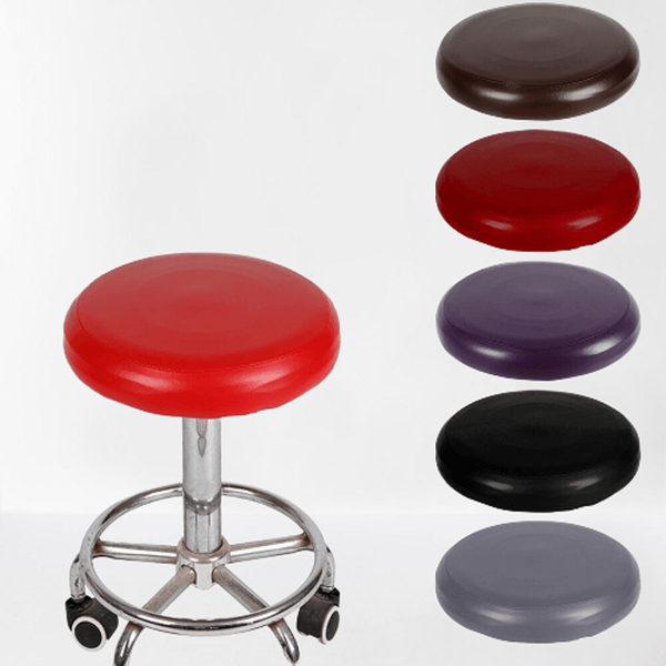 Real Leather RED ROUND Bar STOOL Cover Furniture Protector Replacement | Elastic Stool Covers - Noora International