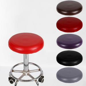 Real Leather RED ROUND Bar STOOL Cover Furniture Protector Replacement | Elastic Stool Covers
