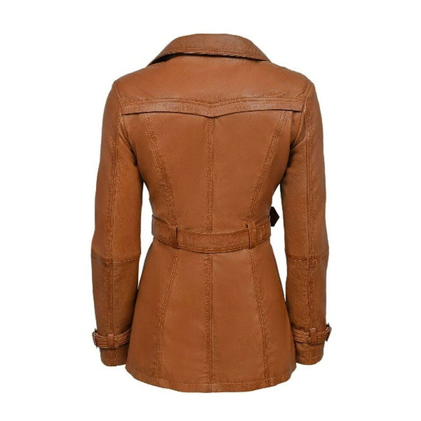 NOORA New Stylish LAMBSKIN Soft Leather Women TAN Genuine