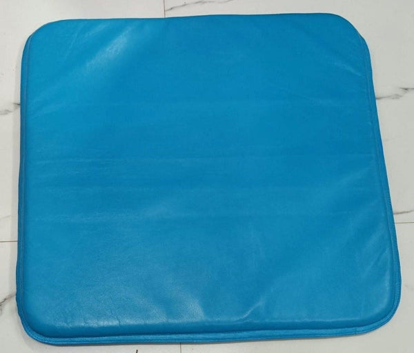 Turquoise Curvy Edge Leather Chair Pad - Noora International