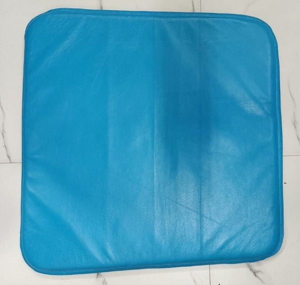 Turquoise Curvy Edge Leather Chair Pad - Noora International