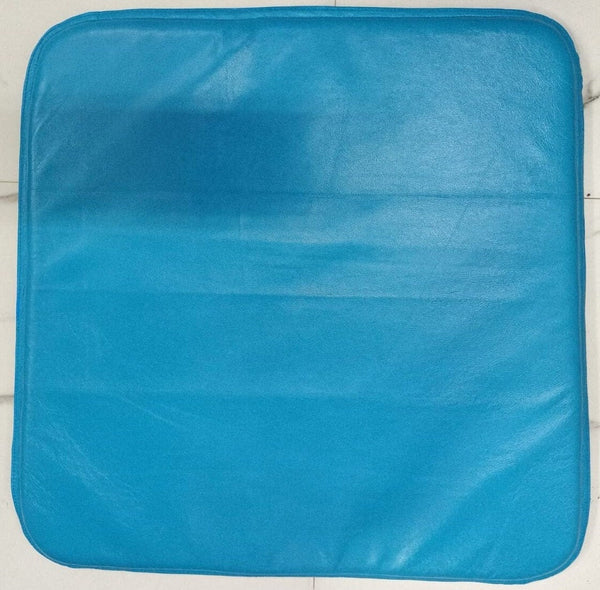 Turquoise Curvy Edge Leather Chair Pad - Noora International