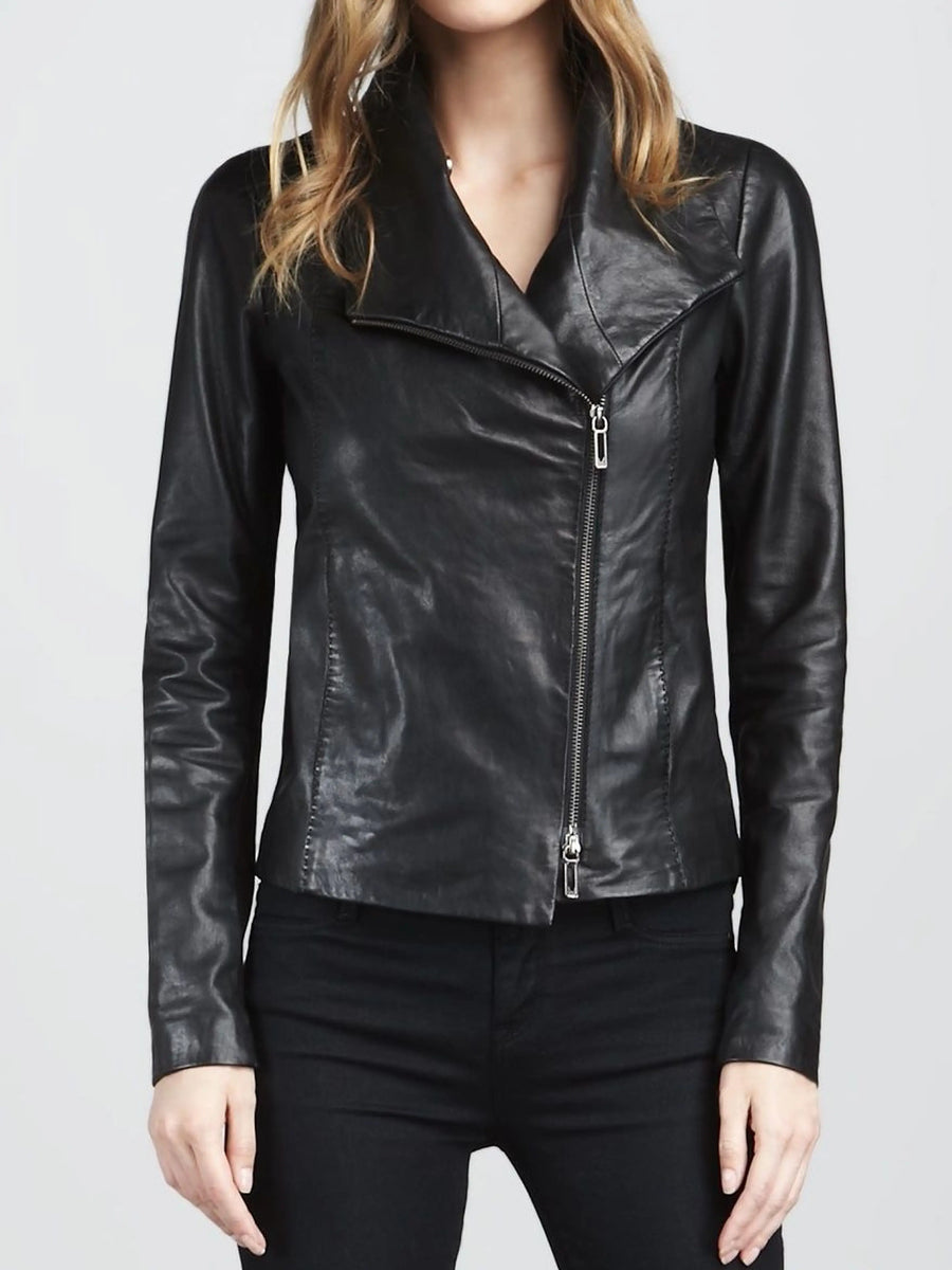 Women's Black coloured leather jacket