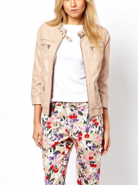 Noora Women's Blush Biker Leather Jacket | Stylish Party Wear Jacket for Women  ST0323 — standardized studio hero