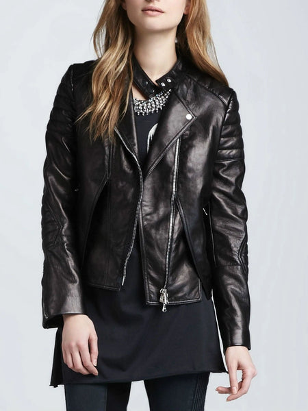 Noora Women's Edgy Motorcycle leather jacket ST0202 — standardized studio hero