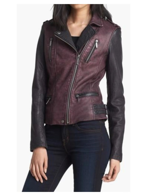 Women's Magenta Leather Jacket