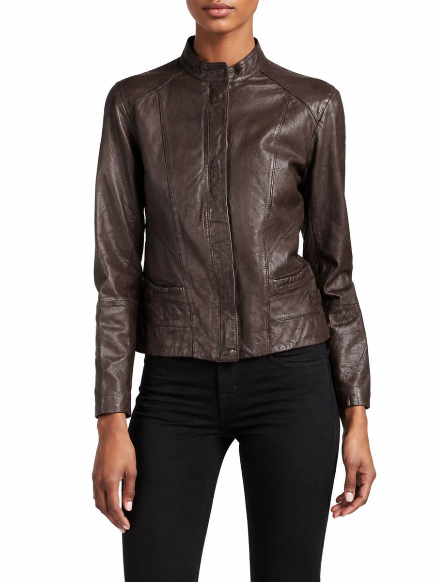 Women’s Dark Brown Leather Jacket