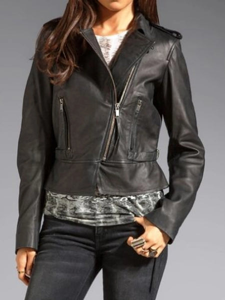 Noora Women's Black Lambskin Leather Jackets | Stylish Ladies Leather jacket | Gift for her ST0229 — standardized studio hero