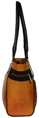 Orange brown women's leather bag