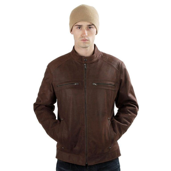 Brown Leather Motorcycle Jacket | Noora International