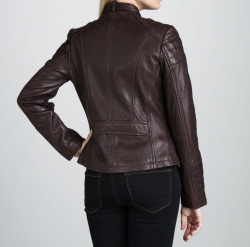 Women's Brown Fitted Jacket With Front Pockets - Noora International