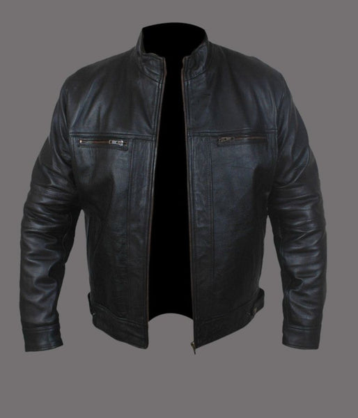 Mens Zip up Leather Jacket | Mens Leather Jacket | Noora International