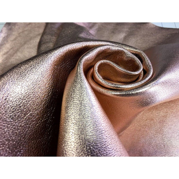 NOORA Rose gold Real leather piece, soft leather rose pink gold , genuine leather Lambskin Hide Dairy Leather