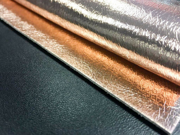 NOORA Top Quality ROSE Gold Leather Lambskin Metallic Sheep Hide | Rose Lambskin Leather Nappa SU0146