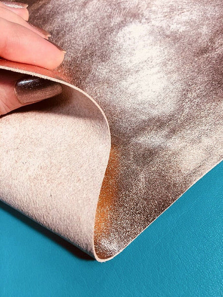 NOORA Top Quality ROSE Gold Leather Lambskin Metallic Sheep Hide | Rose Lambskin Leather Nappa SU0146