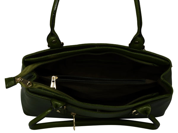 Women's military green leather bag