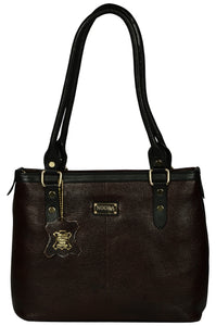dark brown shopper leather bag
