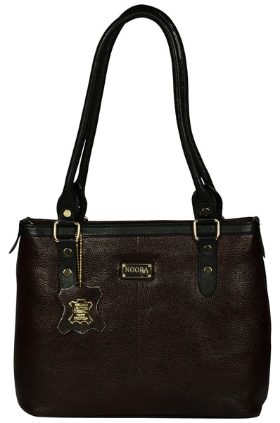 dark brown shopper leather bag