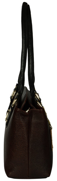 Women's dark brown leather bag
