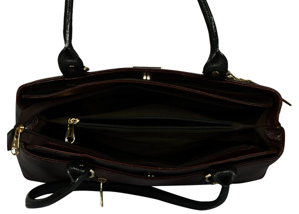 Women's dark brown leather bag