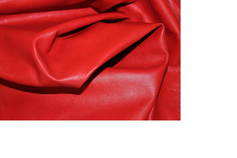 NOORA Red Leather Hides Soft Upholstery Material Supply Craft 5 SqFt