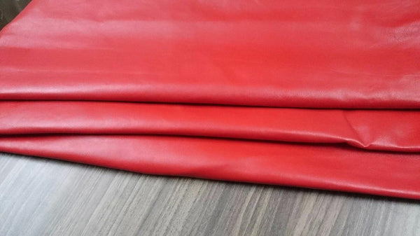 NOORA Red Leather Hides Soft Upholstery Material Supply Craft 5 SqFt