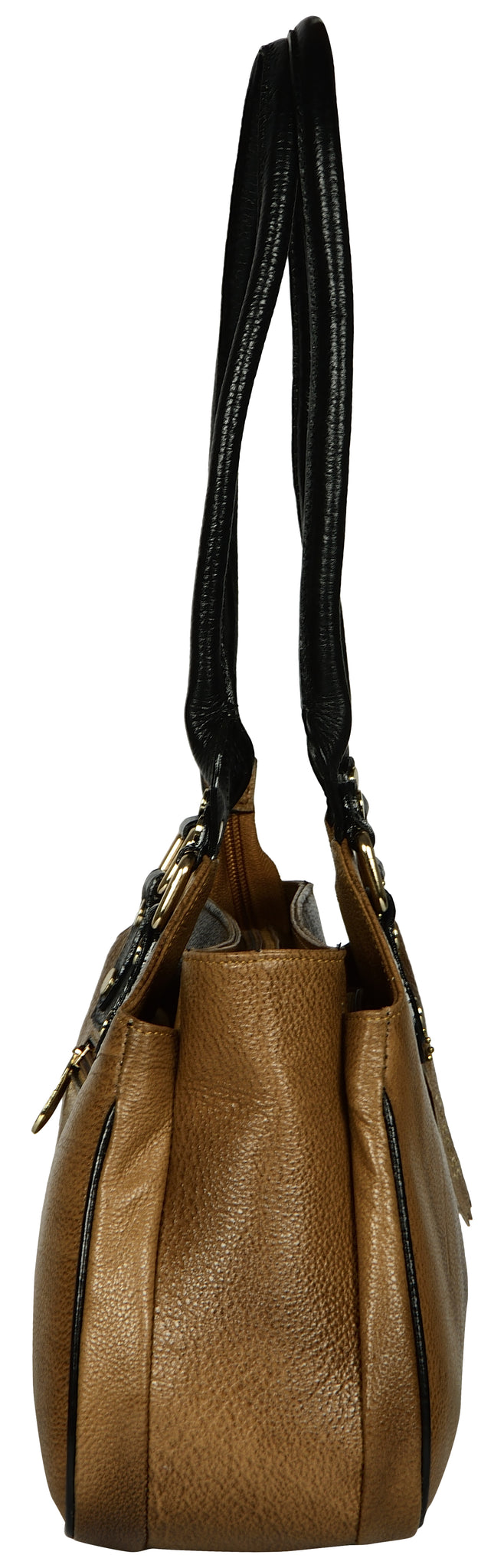 Women's light brown leather handbag