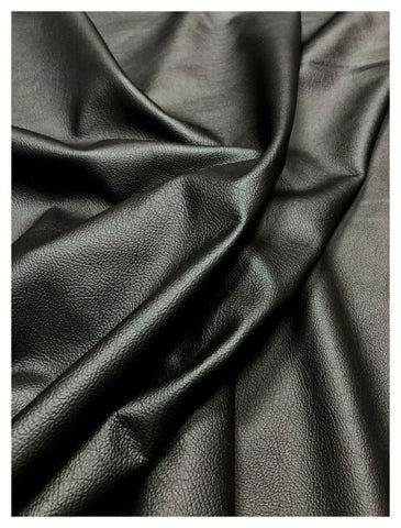 NOORA BLACK Shiny Genuine Sheep Leather Hide Quality Glossy Vintage Effect Lambskin leather hide for Sewing, upholstery Black Ink WA93