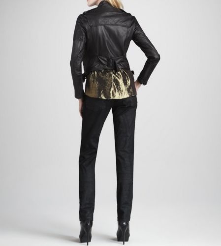 Noora Women's Cropped Black Leather Jacket ST0208