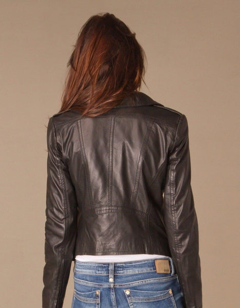 Women's Taupe Leather Jacket ST0339