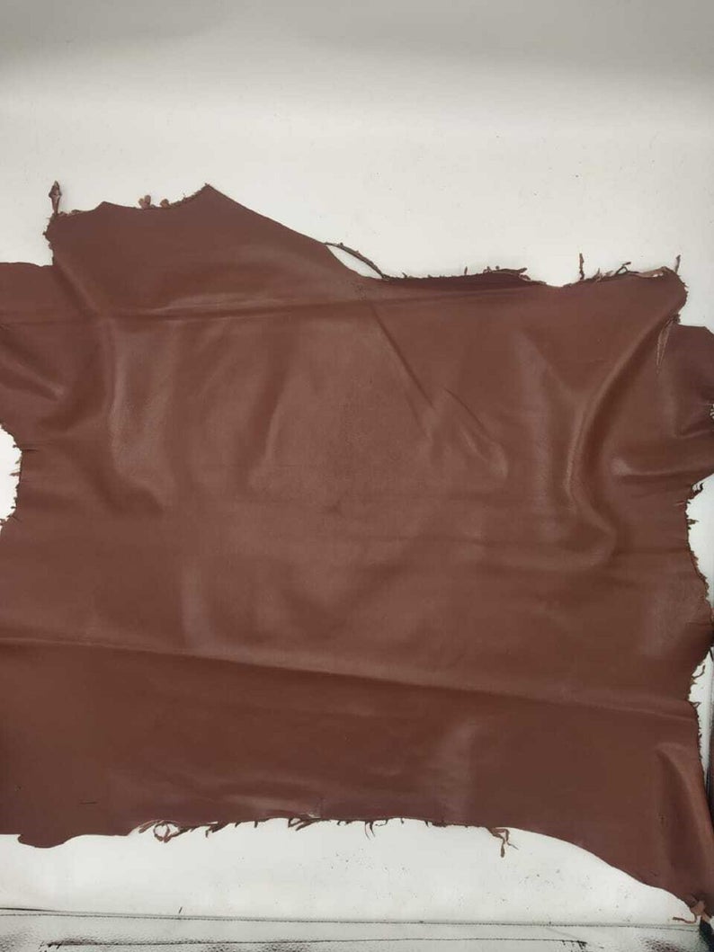NOORA Lambskin Leather hide skin Reddish Maroon Sheep Nappa Leather 5+ SqFt WA60